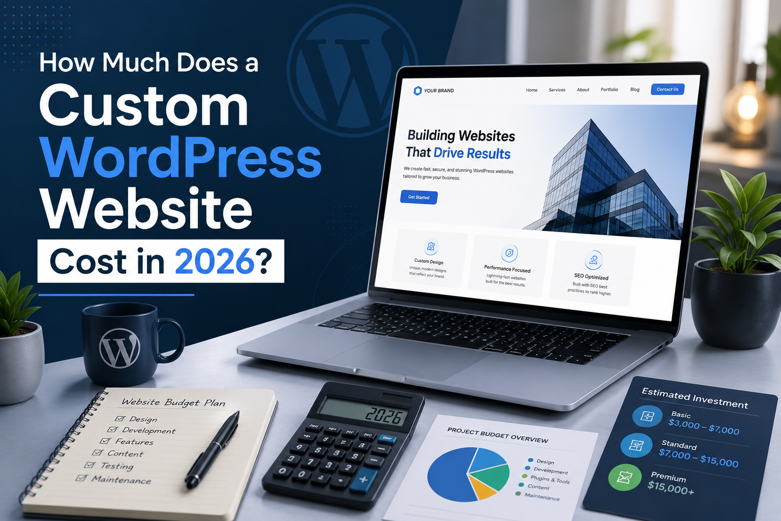 Custom WordPress website cost in 2026 with pricing and budget planning