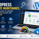 WordPress Website Maintenance services showing website security, backups, updates, speed optimization, and performance improvements in 2026