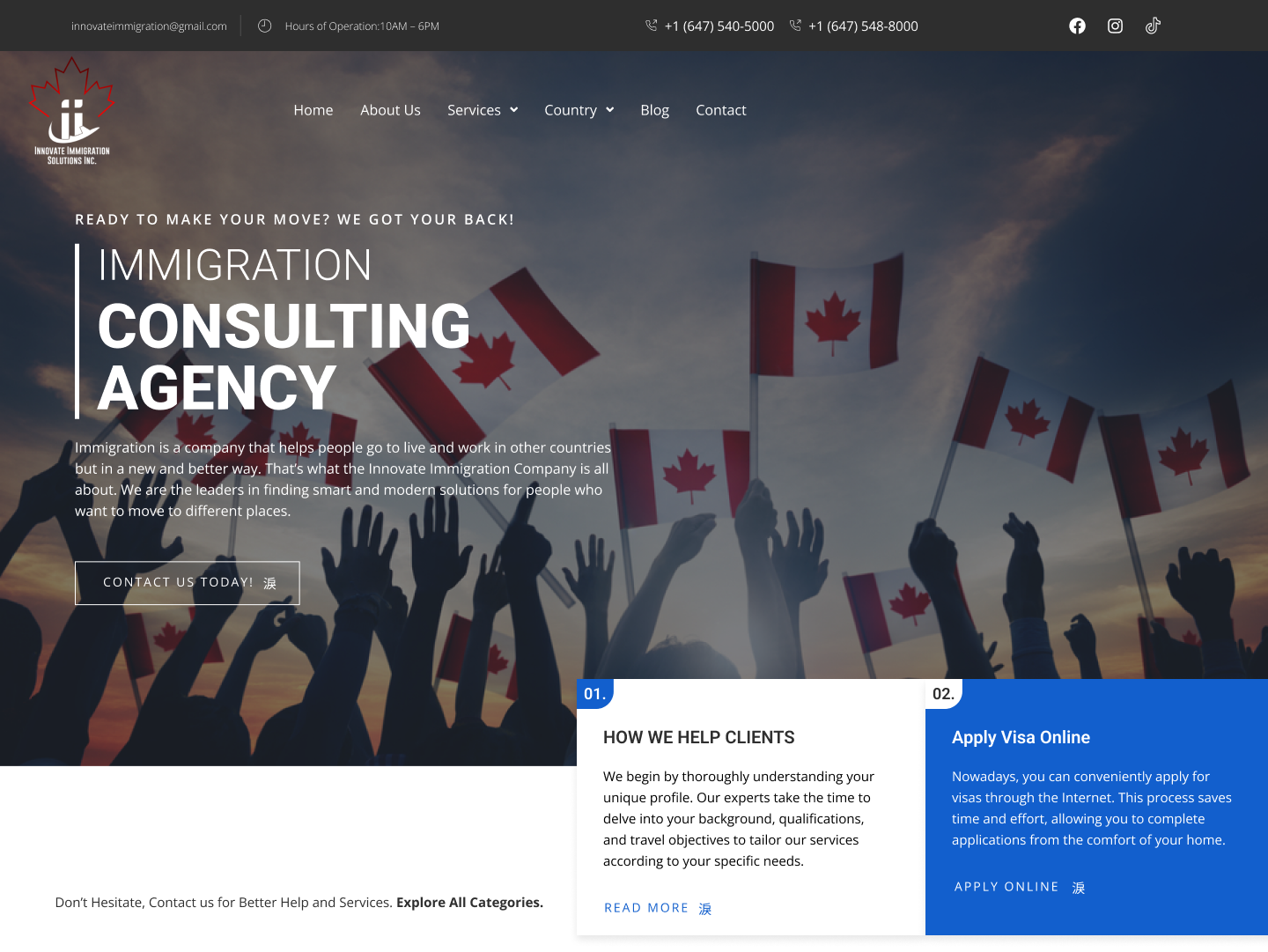 Innovate Immigration Solutions Website