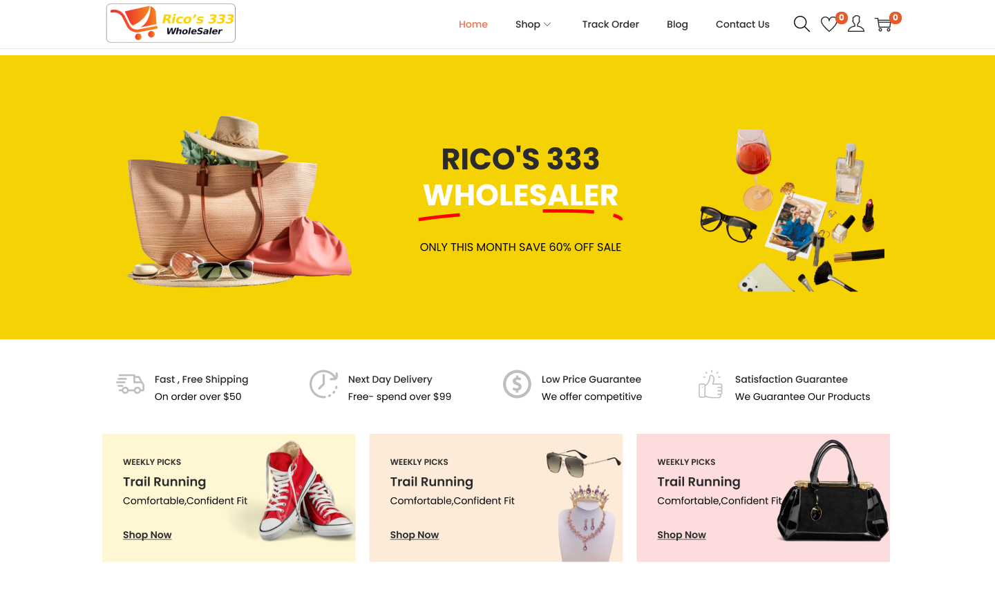 Rico’s 333 Wholesale E-Commerce Website