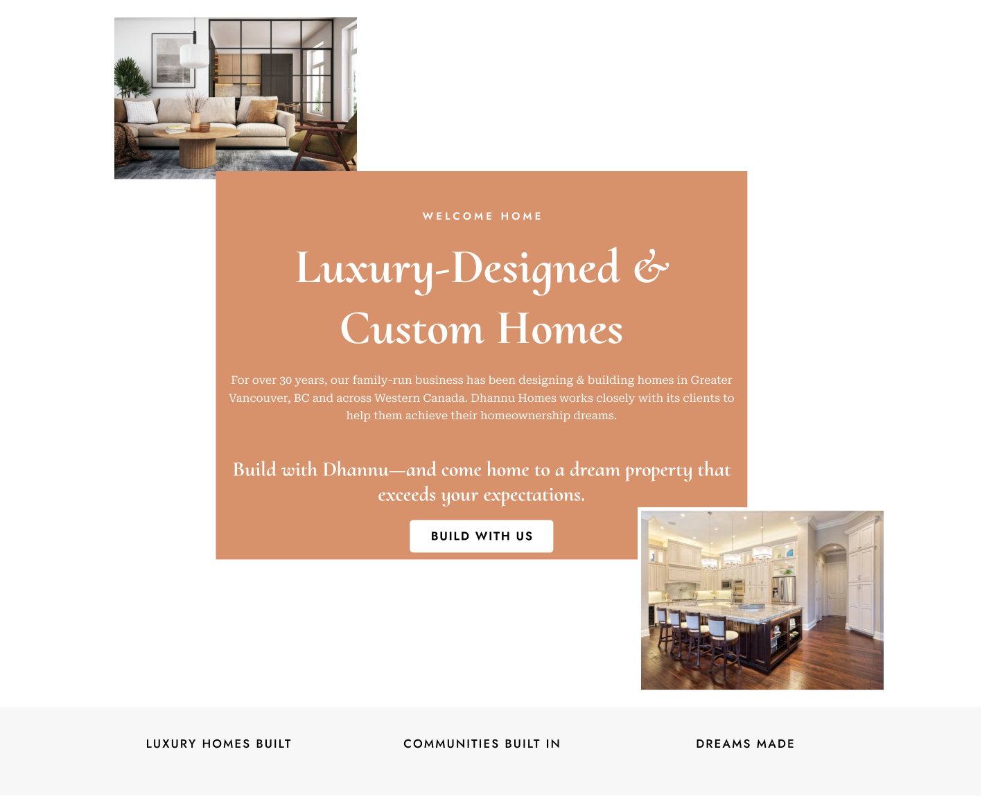 Dhannu Homes Custom Home Builder Website