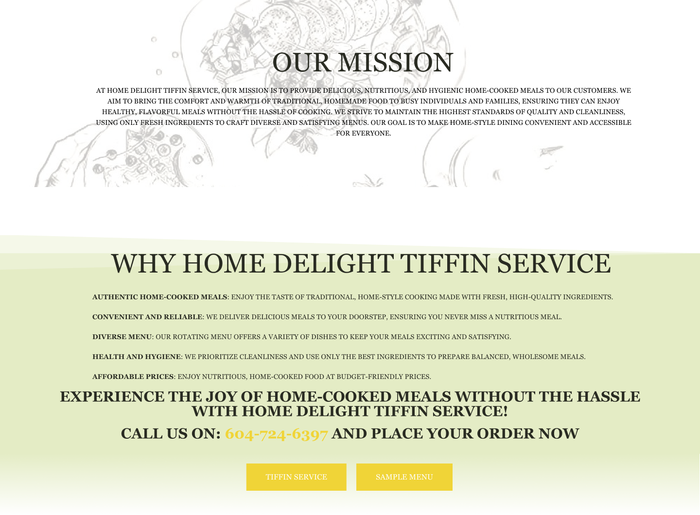 Home Delight Tiffin Website