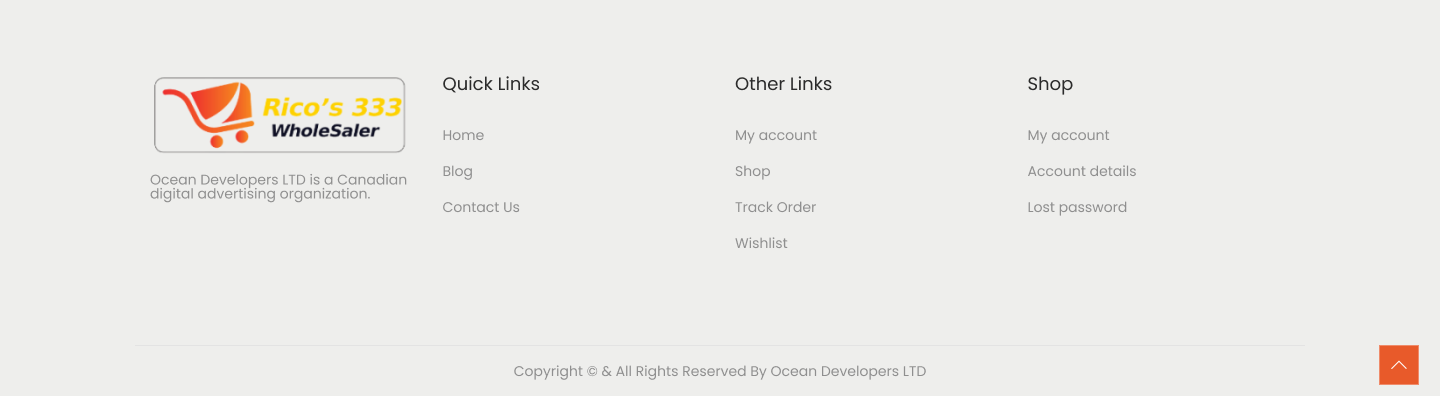 Rico’s 333 Wholesale E-Commerce Website