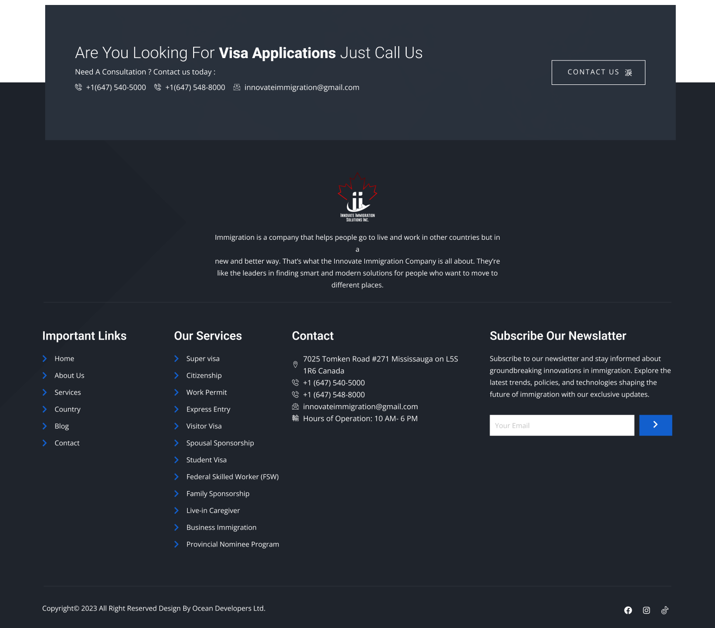 Innovate Immigration Solutions Website