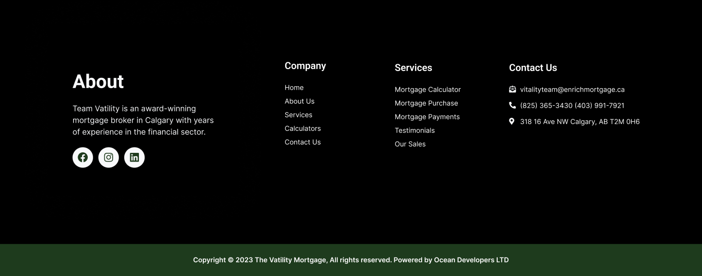 The Vitality Team Mortgage Website