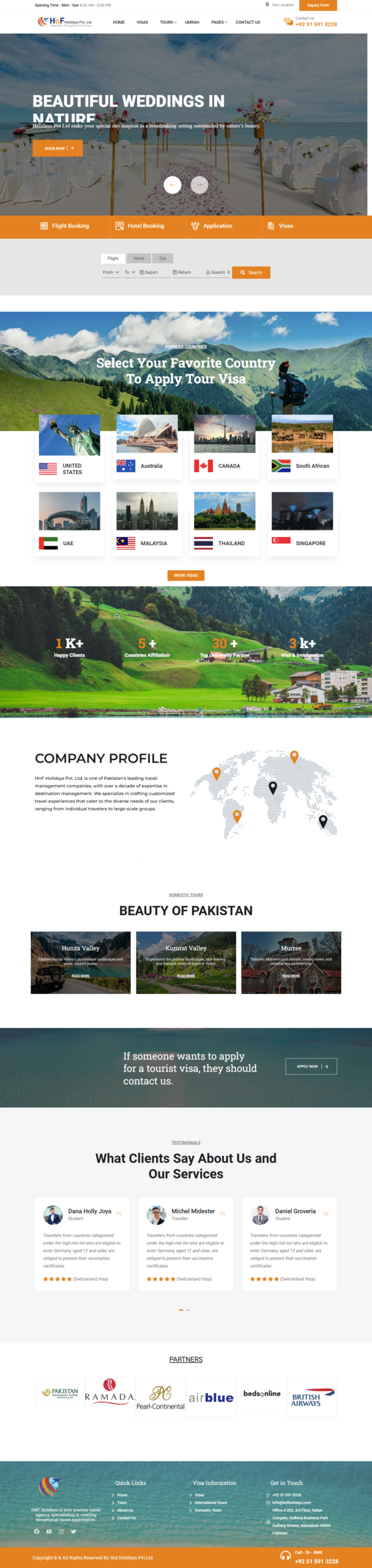 HNF Holidays Travel and Visa Website