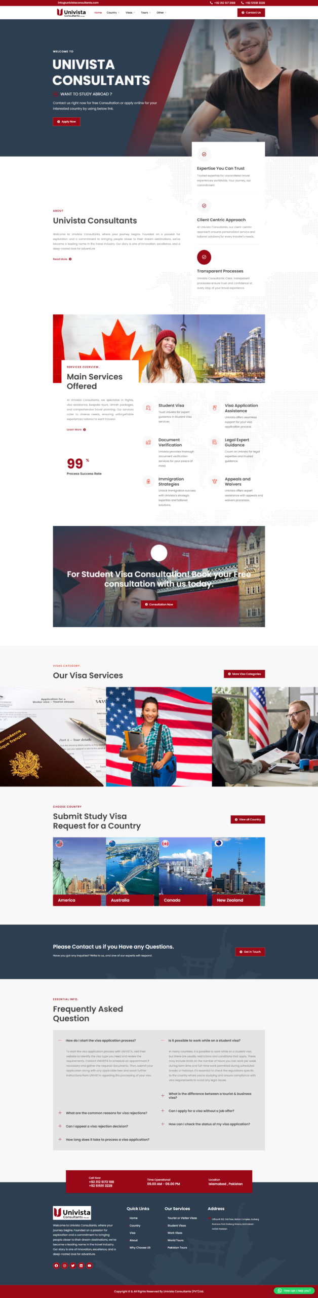 Univista Consultants Immigration Website